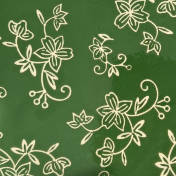 NWT & Rare! 3 TEMPTATIONS by Tara Floral Lace Green Plates Beaded Edge Stoneware - Picture 9 of 15